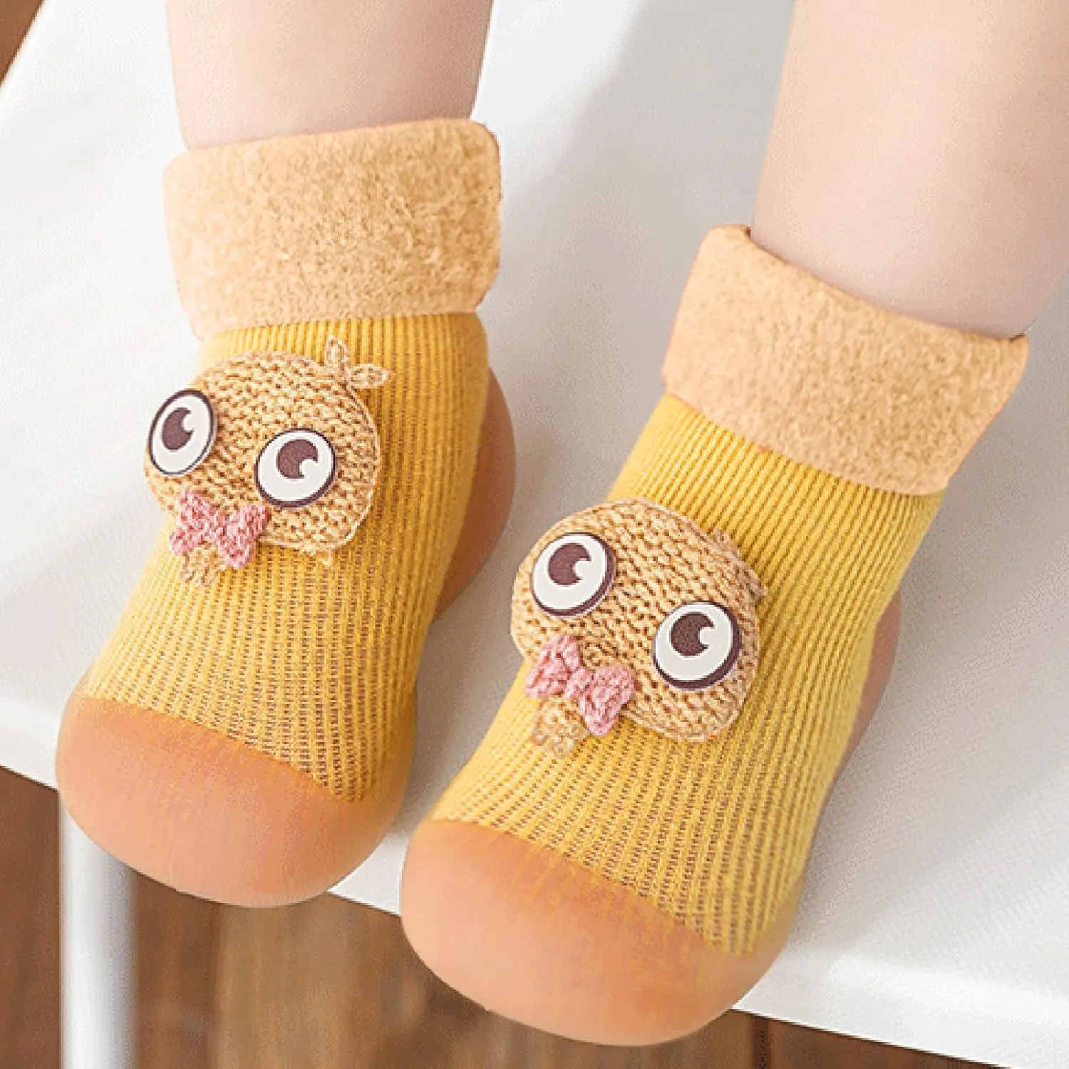Rite Shoes Knit Stocking Slipper Baby Rubber Sole Toddler Shoes Girls Solid Boys Soft Hard Sole Baby Shoes