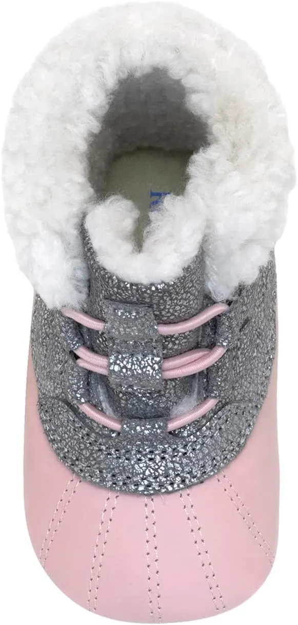 Robeez Baby Girls and Boys First Kicks Slip Resistant Boots and High-Top Shoes for Infant and Toddler, 0-24 Months