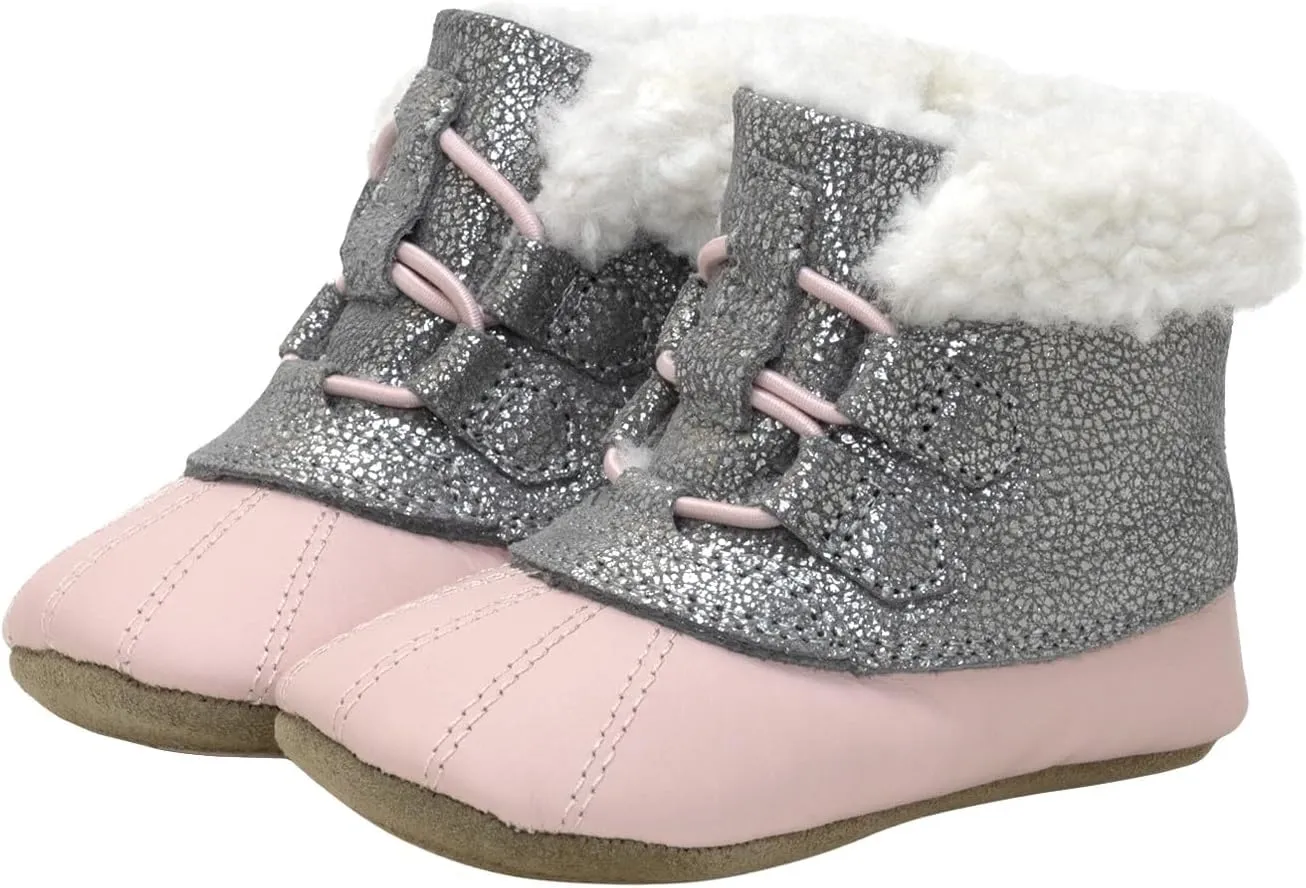 Robeez Baby Girls and Boys First Kicks Slip Resistant Boots and High-Top Shoes for Infant and Toddler, 0-24 Months