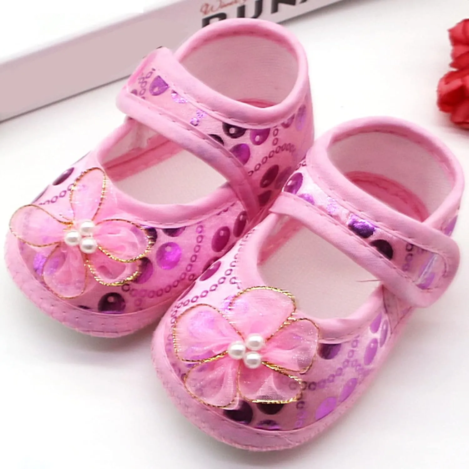 sfdgfhyf Boys Cartoon Foot Warmer Baby Soft Sole Cute New Born Girls Casual Baby Dress Shoes Princess Shoes 0 (Pink, 3.5 Infant)