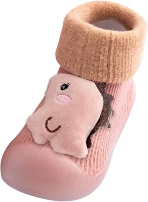 Shoes for Girls Baby Toddler Boys First Walking Socks Shoes Cute Cartoon Animal Non-Skid Slipper Indoor Sneakers