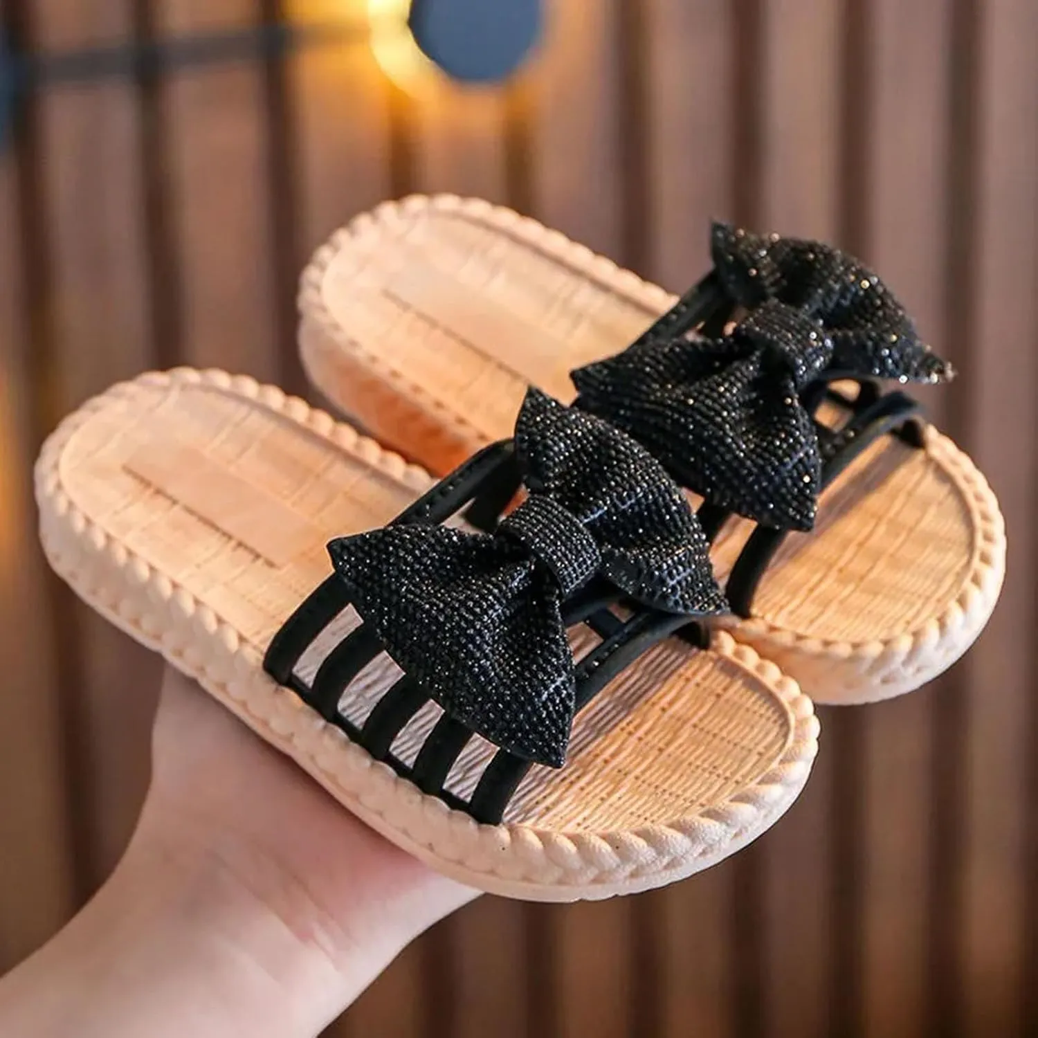Shoes for Toddler Infant Girls Soild Bowknot Princress Shoes Soft Sole Non Slip First Prewalker Beach Shoes Sandals