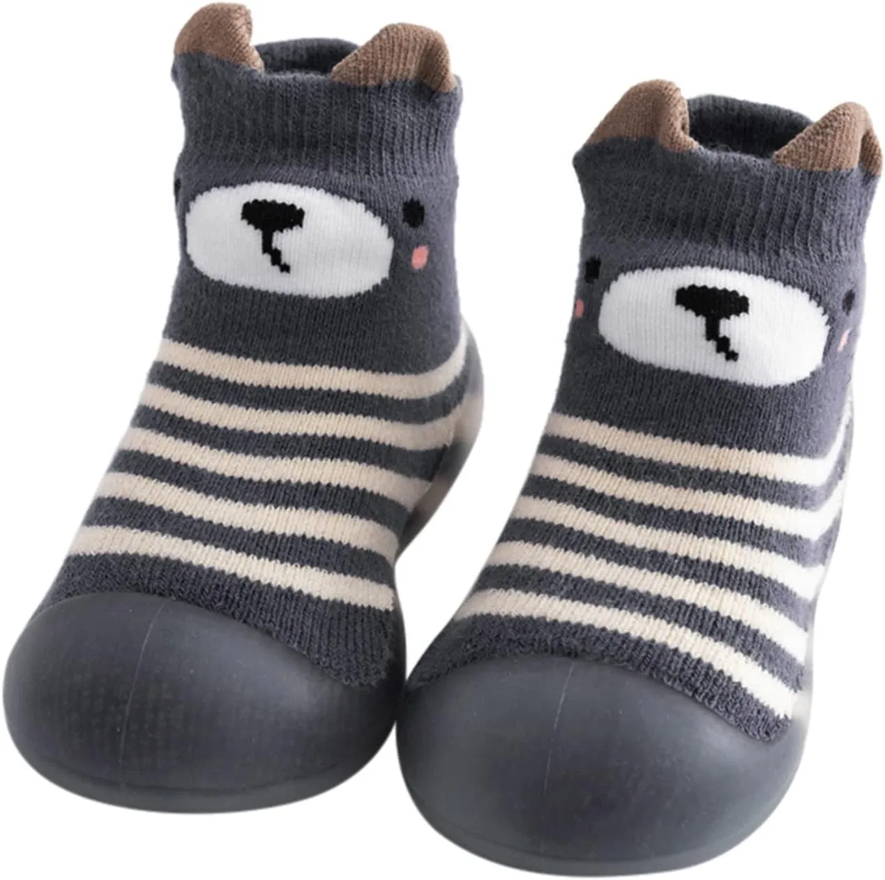 Size 8 Slippers Kids Toddler Baby Boys Girls Solid Warm Knit Soft Sole Rubber Boys Housecoat And Slippers