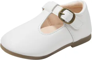 Small Leather Shoes for Girls Mary Jane Shoes,Low Heel Dance lats Flower Girl Wedding Party School Shoes