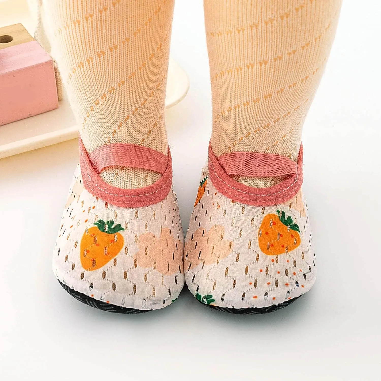 Spring and Summer Children Baby Toddler Shoes Boys and Girls Flat Bottom Lightweight Slip On Hollow Breathable Elastic Band Comfortable Shoes Kids Size 9