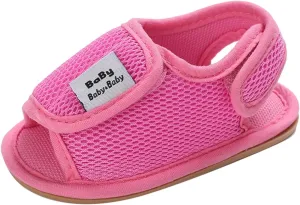 Spring and Summer Children Baby Toddler Shoes Boys and Girls Sandals Flat Mesh Breathable Comfortable Back Strap Hook Loop Baby Boy Sandals