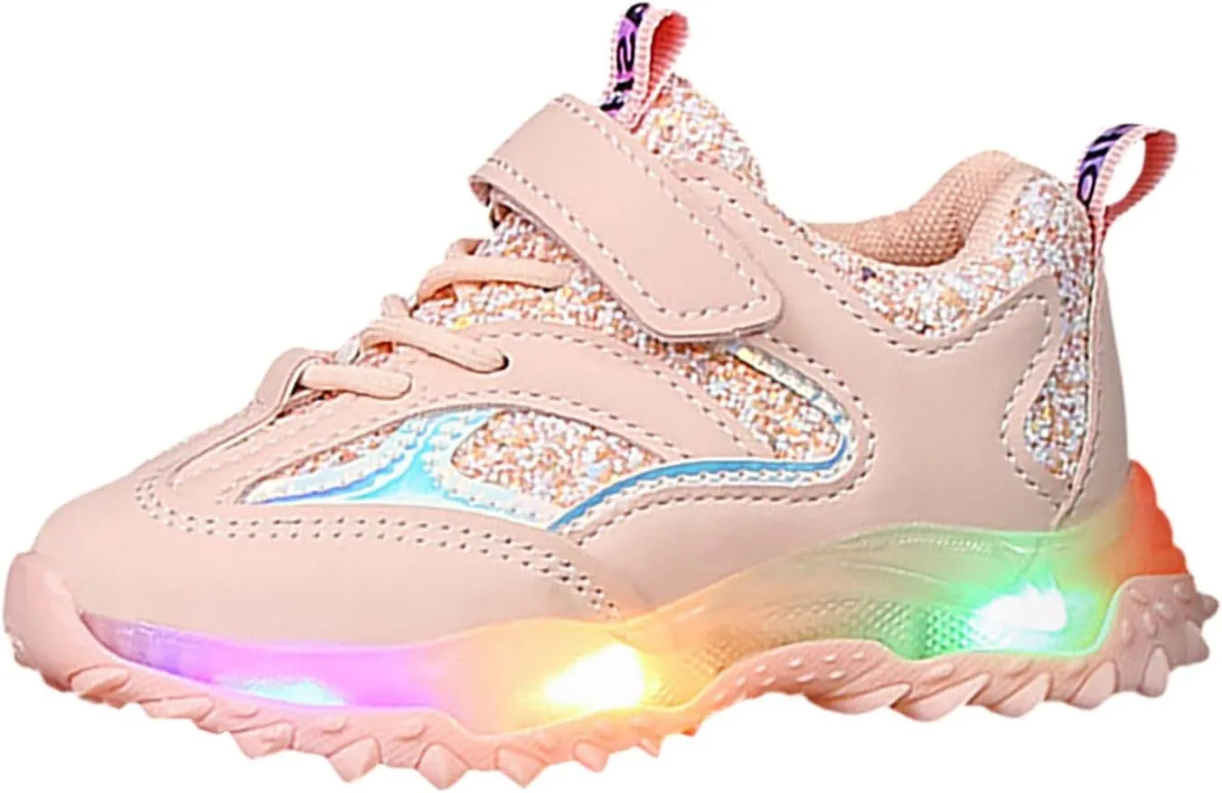 Spring Autumn Non Slip Soft Sole Baby Toddler LED Flashing Lights Shoes Boys Girls Kids Sports Shoes Shews for Girls