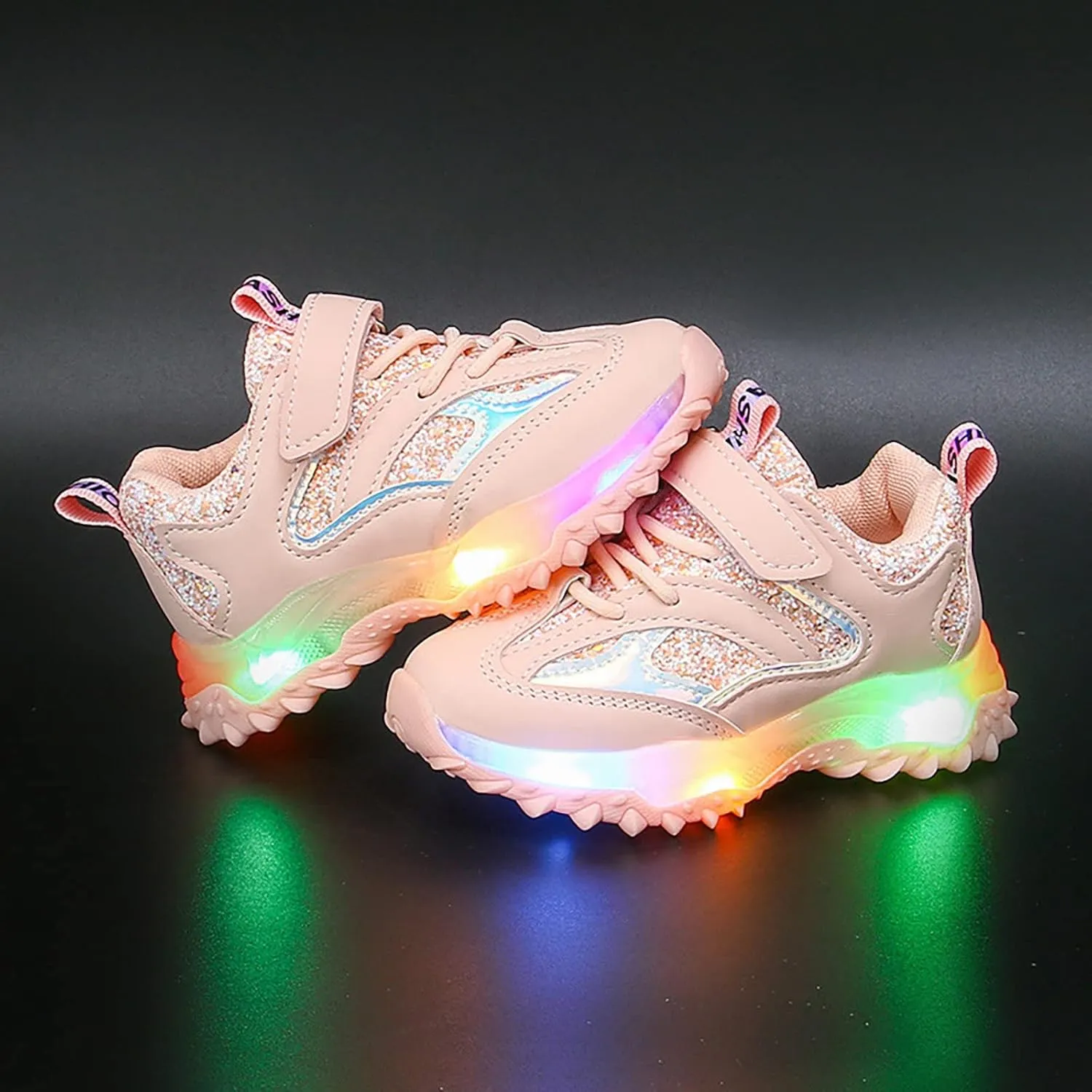 Spring Autumn Non Slip Soft Sole Baby Toddler LED Flashing Lights Shoes Boys Girls Kids Sports Shoes Shews for Girls