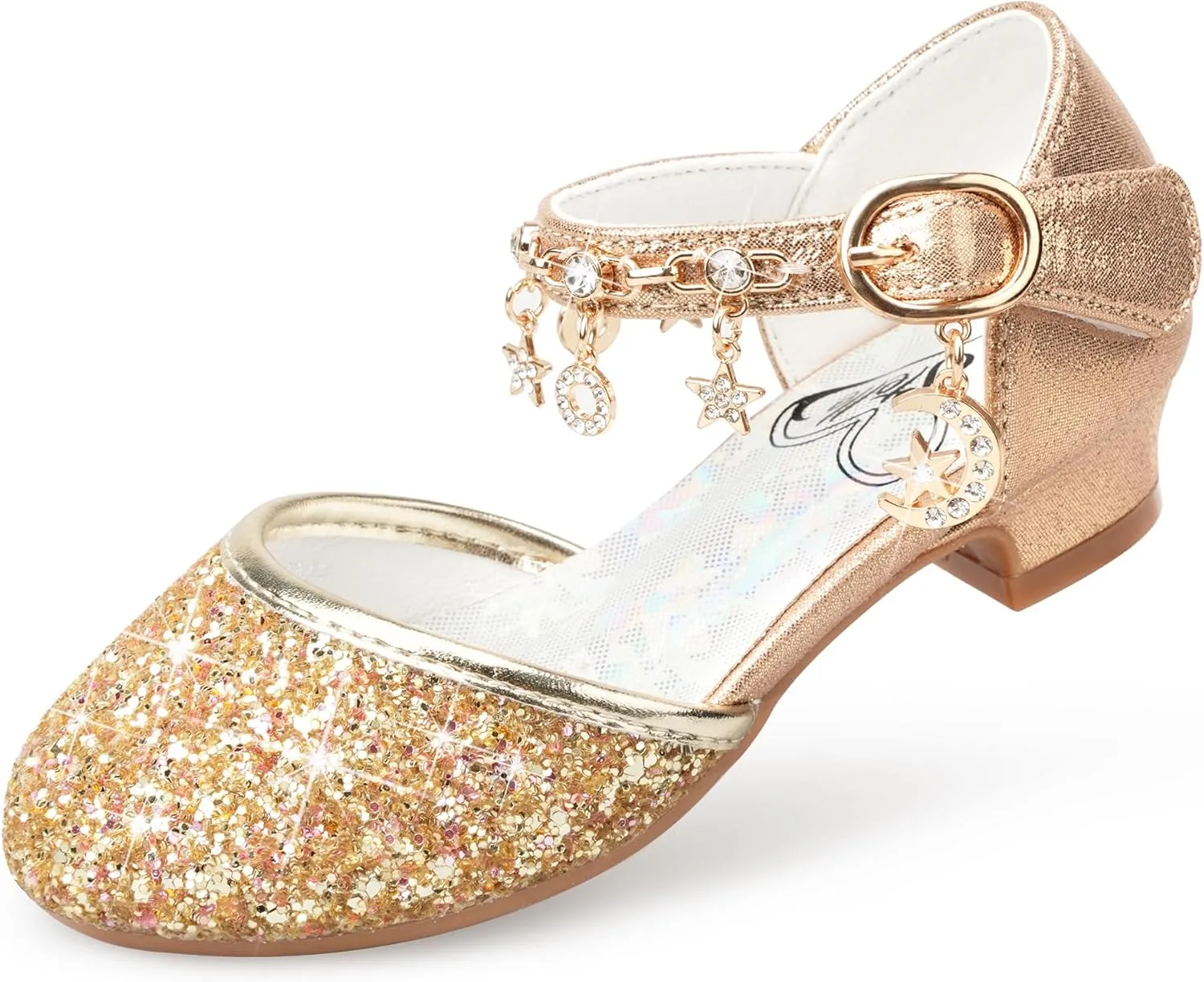Stelle Girls High Heels Sequins Dress Sandals Princess Dress Shoes Flower Wedding Party ShoesToddler/Little/Big Kid