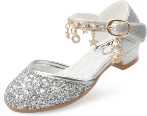 Stelle Girls High Heels Sequins Dress Sandals Princess Dress Shoes Flower Wedding Party ShoesToddler/Little/Big Kid