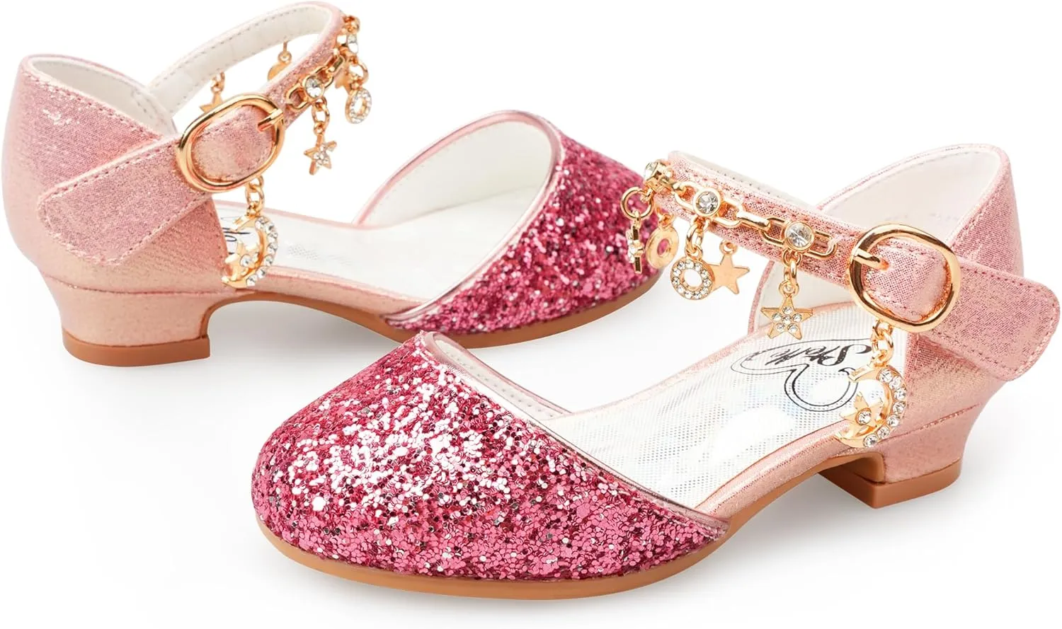 Stelle Girls High Heels Sequins Dress Sandals Princess Dress Shoes Flower Wedding Party ShoesToddler/Little/Big Kid