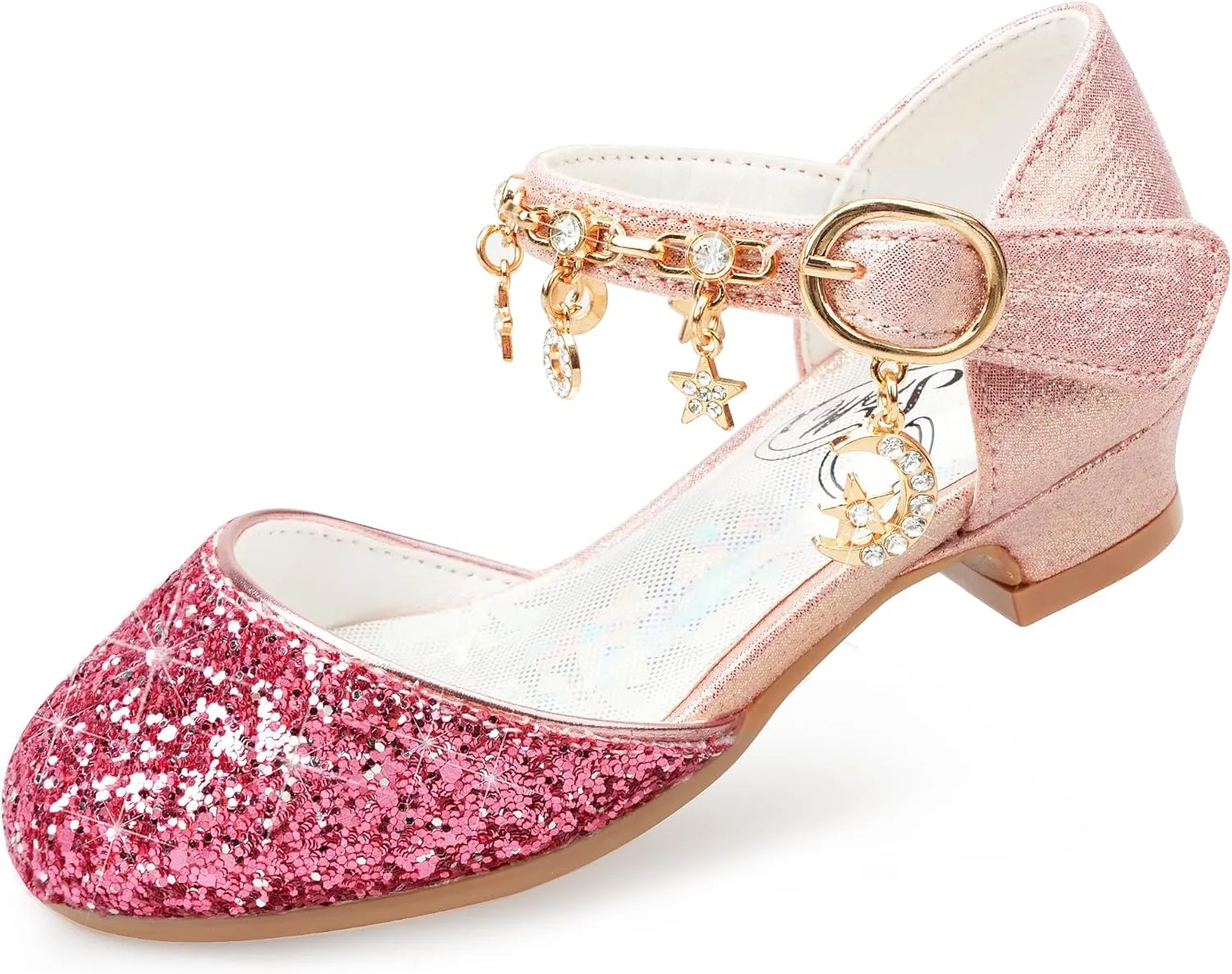 Stelle Girls High Heels Sequins Dress Sandals Princess Dress Shoes Flower Wedding Party ShoesToddler/Little/Big Kid