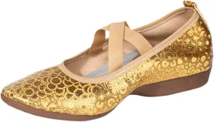 SuanlaTDS Ballet Flat Shoes for Women Comfortable Dressy Latin Dance Shoes Closed Toe Slip on Elastic Strap Casual Shoes Womens Ladies Spring Fall Work Walking Dress Shoes
