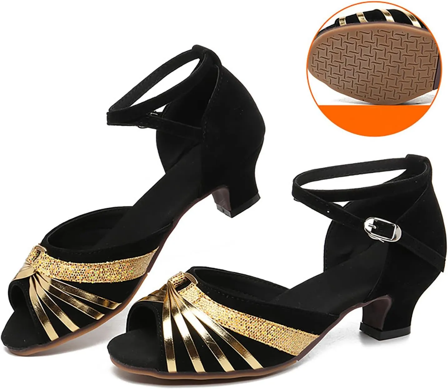 Summer Women's Large Latin Dance Shoes Square Dance Thick Heel Low Heel Sandals Hiking Sandals Women