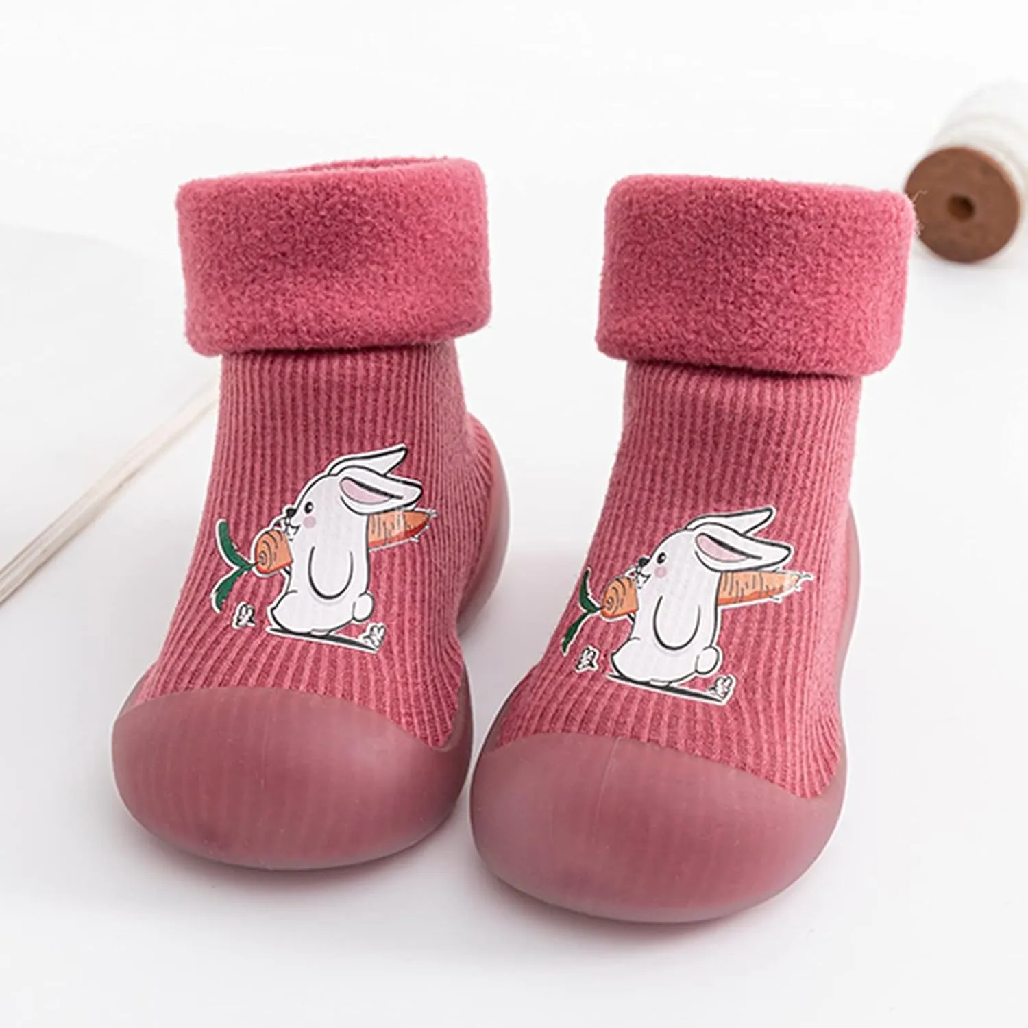 Tennis Shoes for Children Rubber Boys Girls Sole Toddler Knit Soft Warm Baby Stocking Shoes Socks Slipper Shoes