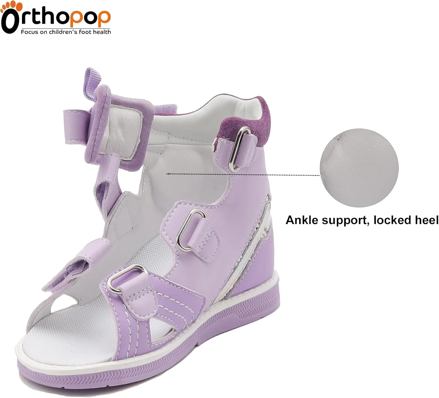 Toddler Arch and Ankle Support Orthopaedic Sandals,Purple High Top AFO Shoes