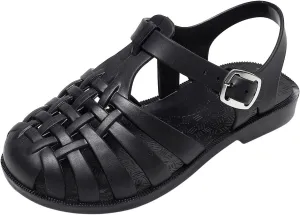 Toddler Baby Boys Girls Slip On Shoes Cute Candy Hollow Out Sandals Shoes Non-Slip Soft Sole Beach Flats Sandals S-013 Black 10