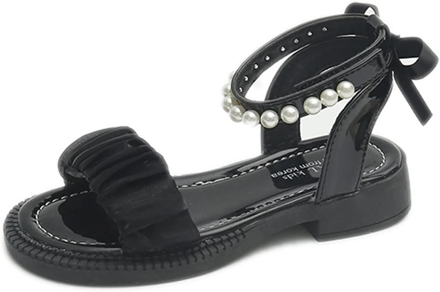 Toddler Baby Girl Child Summer Shoes Lace Sandals Non Slip Soft Sole Open Toe Shoes Elegant (Black, 13.5 Little Child)