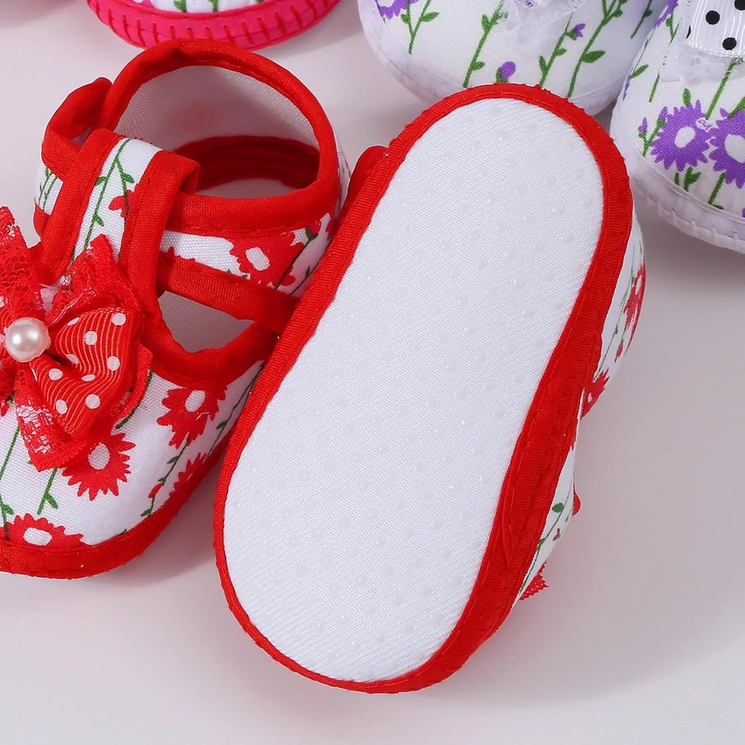 Toddler Baby Girls Cute Flower First Walking Sandals Lightweight Soft Sole Non-Slip Sneakers Princess Wedding Shoes