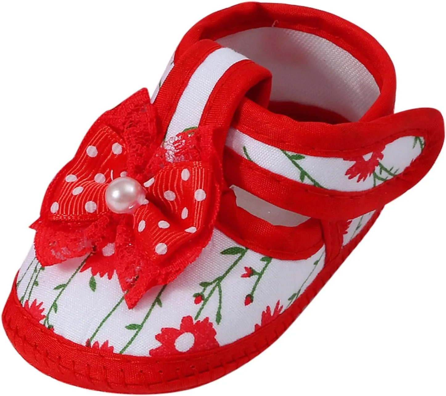 Toddler Baby Girls Cute Flower First Walking Sandals Lightweight Soft Sole Non-Slip Sneakers Princess Wedding Shoes