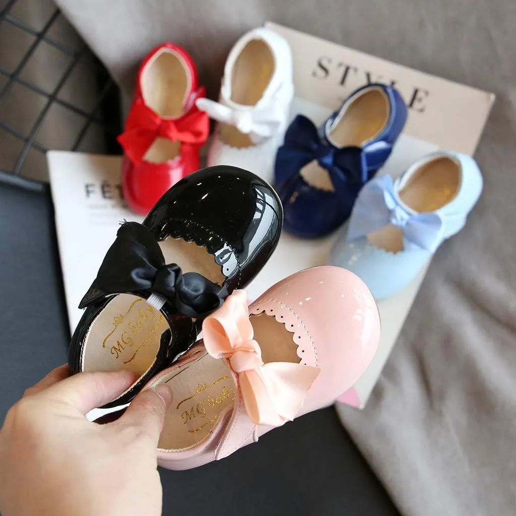 Toddler Baby Girls Mary Jane Flats Infant Newborn Walking Shoes Soft Rubber Sole Princess Wedding Dress Shoes