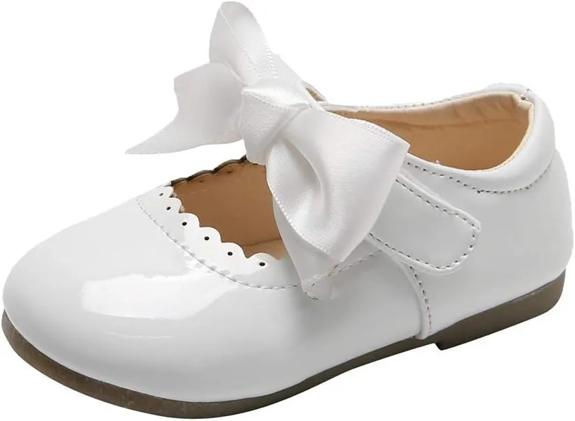 Toddler Baby Girls Mary Jane Flats Infant Newborn Walking Shoes Soft Rubber Sole Princess Wedding Dress Shoes