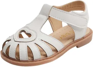 Toddler Baby Girls Sandals Slip On Falts Shoes Cute Weave Hollow Out Non-slip Soft Sole Beach Sandal SHoe Comfort R-776 Beige 8.5