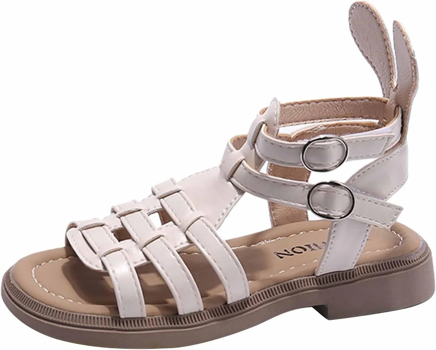 Toddler Baby Girls Sandals Slip On Falts Shoes Cute Weave Hollow Out Non-Slip Soft Sole Beach Sandal Shoe Comfort T-025 Beige 2