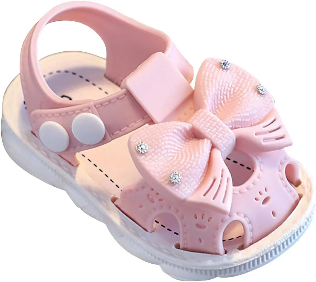 Toddler Baby Girls Sandals Summer Flower Soft Sole Princess Flat Shoe Infant Outdoor Cute Bowknot Dress Sandals