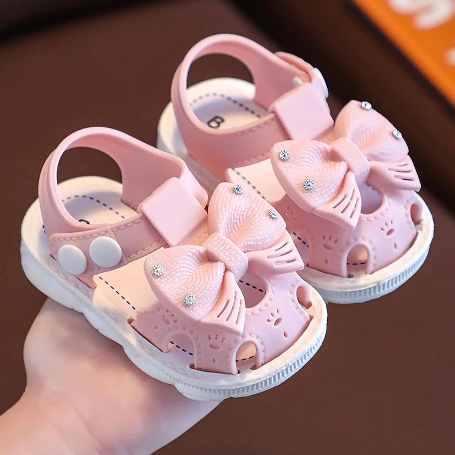 Toddler Baby Girls Sandals Summer Flower Soft Sole Princess Flat Shoe Infant Outdoor Cute Bowknot Dress Sandals