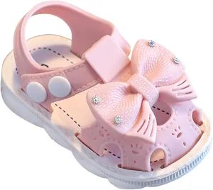 Toddler Baby Girls Sandals Summer Flower Soft Sole Princess Flat Shoe Infant Outdoor Cute Bowknot Dress Sandals