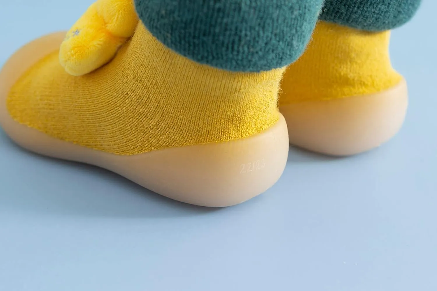 Toddler Baby Solid Warm Knit Rubber Sock Shoes Kids Boys Girls Soft Sole Dinosaur Print Stockings Fall Slipper