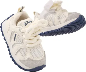 Toddler Boy Girl Sneakers Fixed-tie Flexible Baby Walking Running Tennis Athletic Shoes