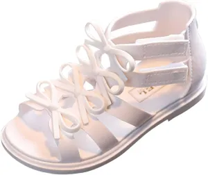 Toddler Boys Girls Sandals Shoes Baby Kids Children Cute Candy Slip On Hollow Out Non-Slip Soft Sole Beach Shoes U-387 White 15
