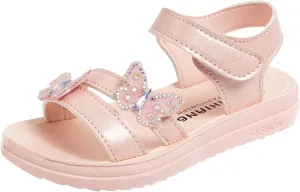 Toddler Crystal Butterfly Sandals Summer Kids Princess Lightweight Soft Open Toe Rhinestone Wedding Party Shoes