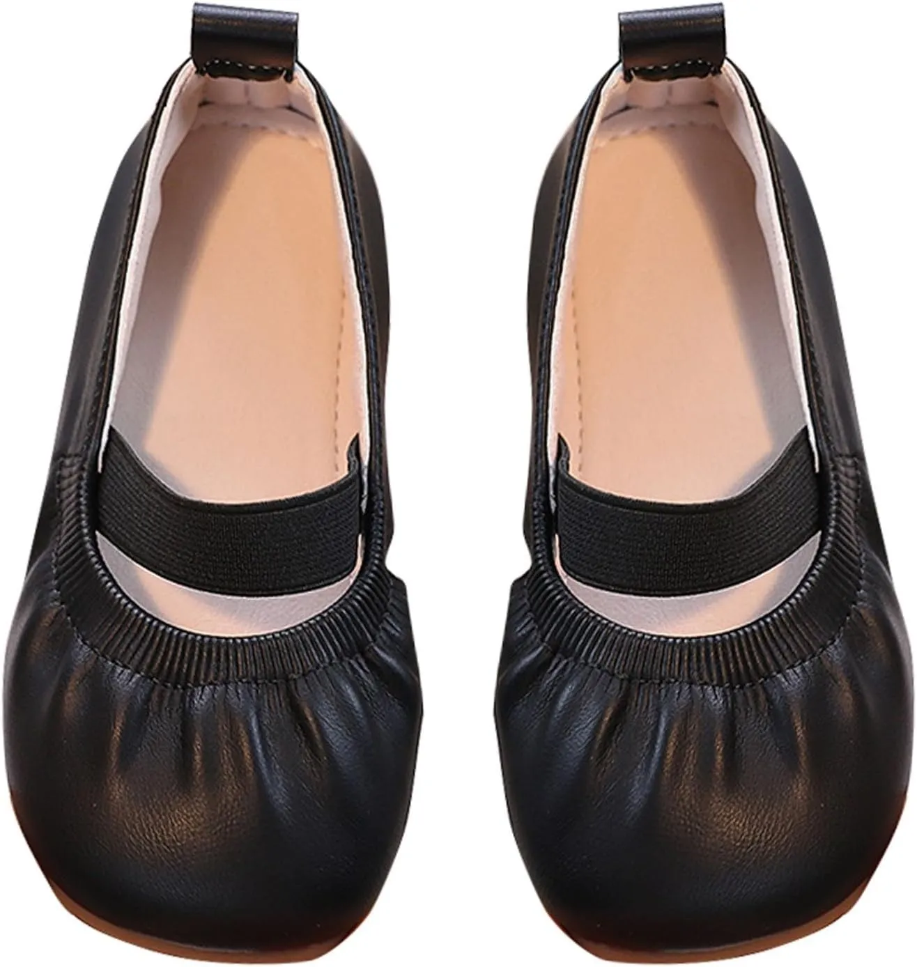 Toddler Flower Girl Dress Shoes Girl Ballet Party School Shoes Wedding Soft Soles with Soft No Tie Shoes for Adults