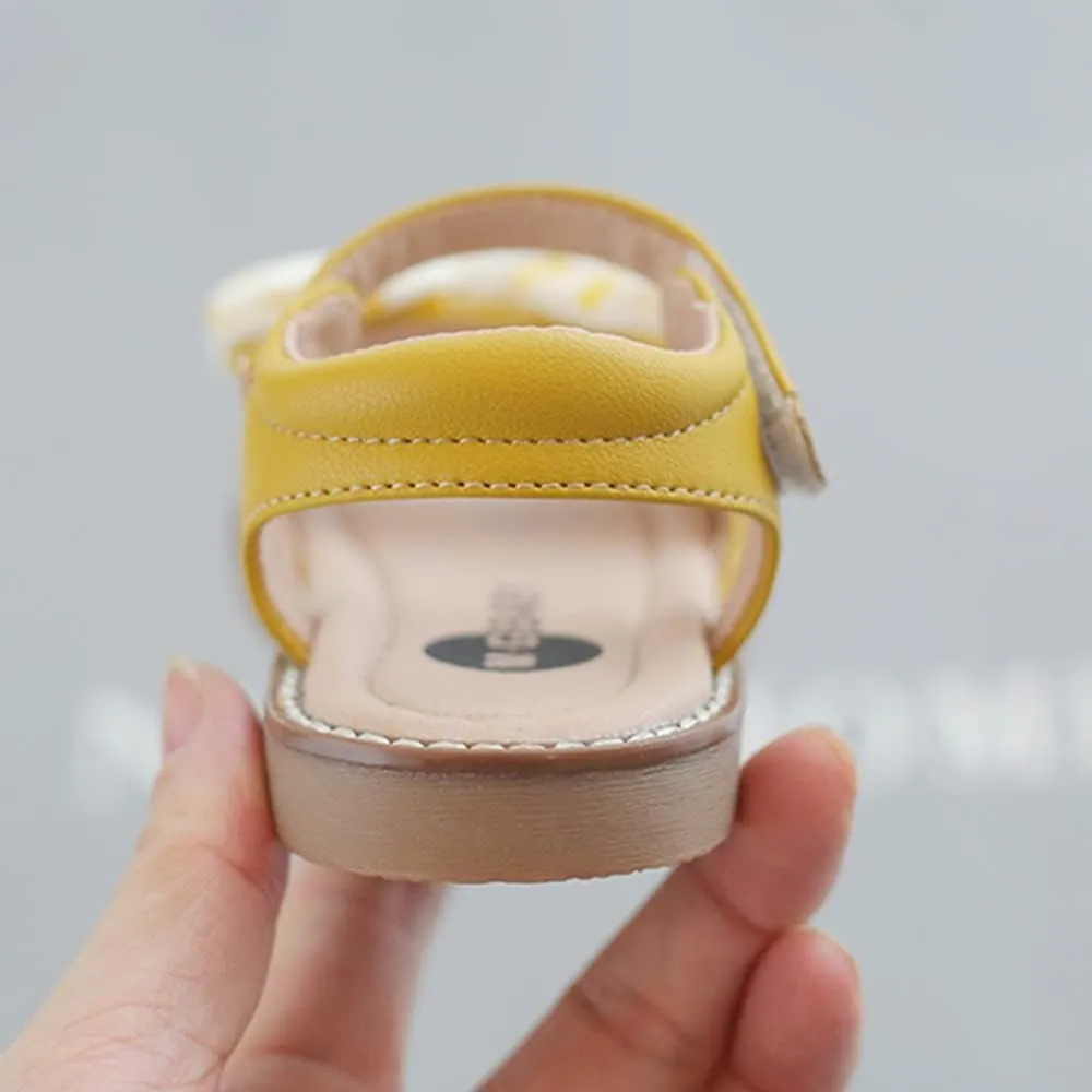 Toddler Girl Sandals Soft Open Toe Sandals for Kids Little Girl Cute Bow Flats Dress Sandals Summer Shoes