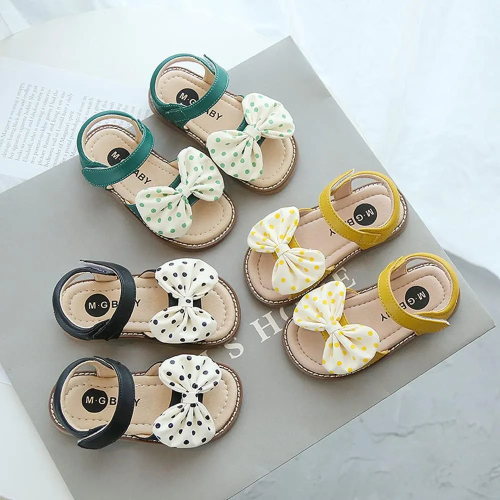 Toddler Girl Sandals Soft Open Toe Sandals for Kids Little Girl Cute Bow Flats Dress Sandals Summer Shoes