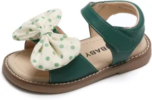 Toddler Girl Sandals Soft Open Toe Sandals for Kids Little Girl Cute Bow Flats Dress Sandals Summer Shoes