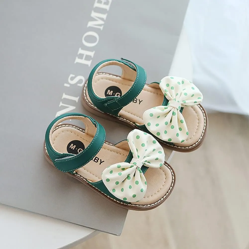 Toddler Girl Sandals Soft Open Toe Sandals for Kids Little Girl Cute Bow Flats Dress Sandals Summer Shoes