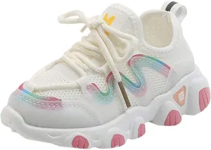 Toddler Girl Shoes Kids Baby Girls Sneakers Mesh Breathable Lace Up Soft Shoes 1-6 Years