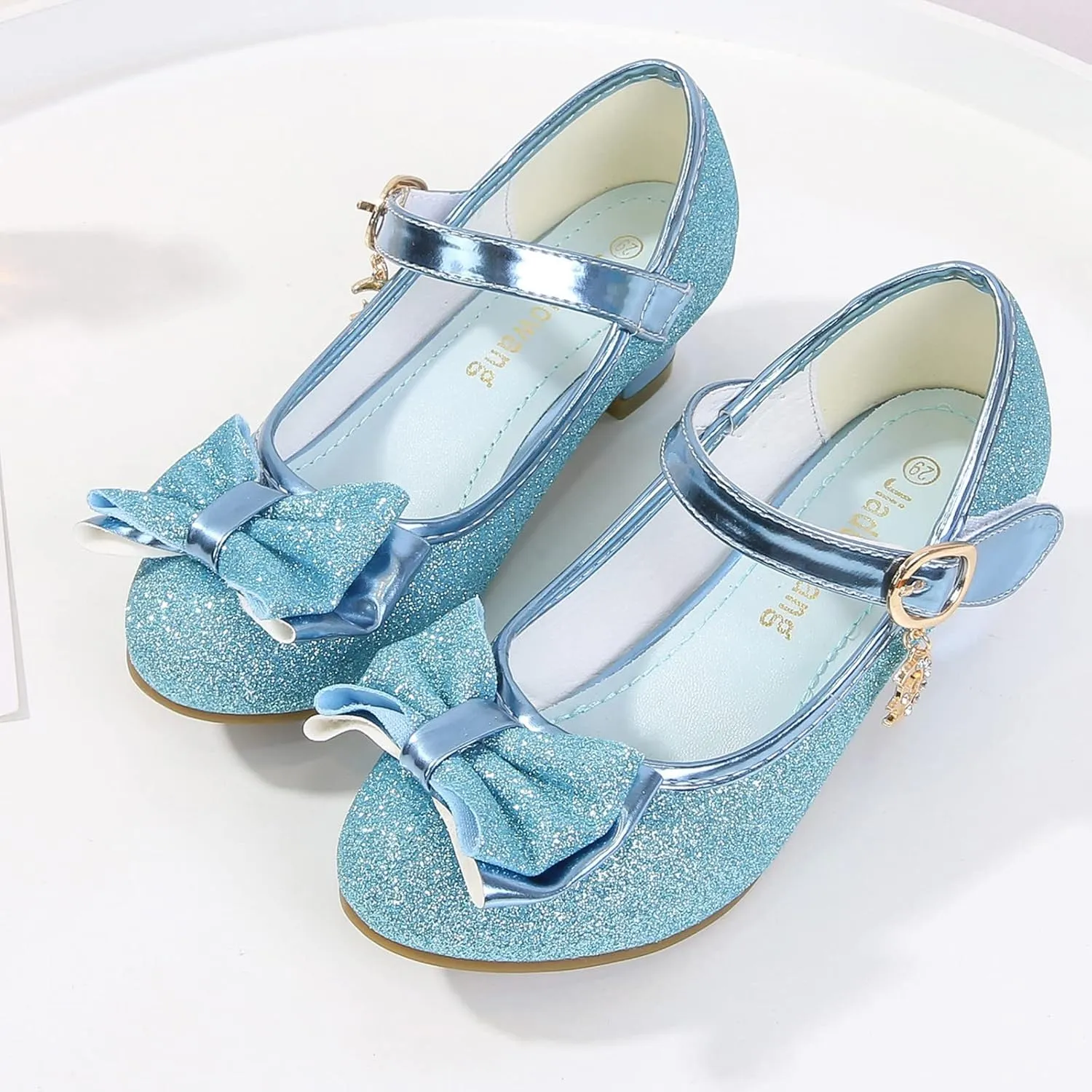 Toddler Girl Shoes,Little Kid Girls Dress Princess Shoes Sequins Bowknot Low Heels Party Dance Shoes 4-9 Years