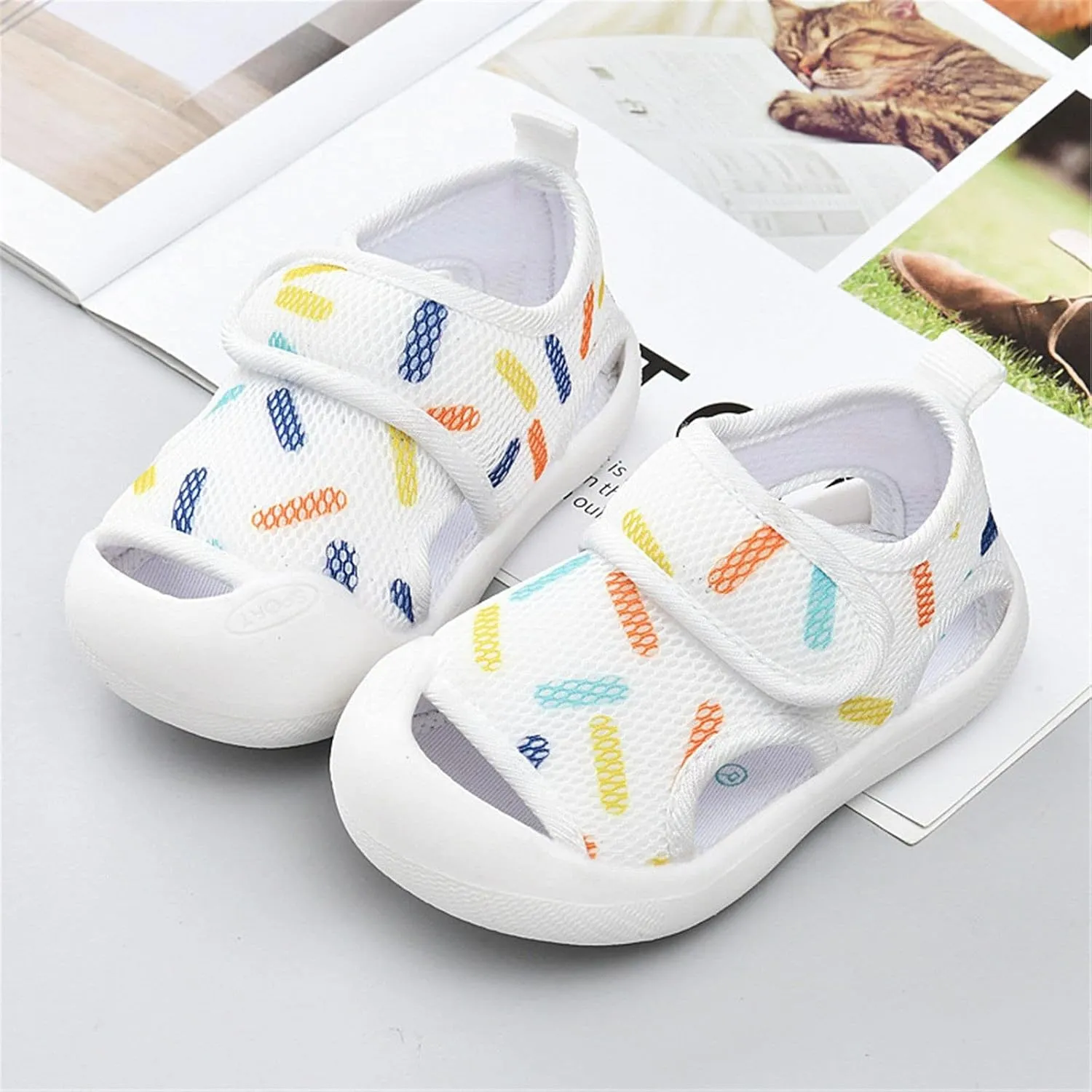 Toddler Girls Boys Shoes Sandals Flat Bottom Non Slio Half Open Toe Slip Breathable Soft Shoes Baby Girl Sandals 12-18 Months