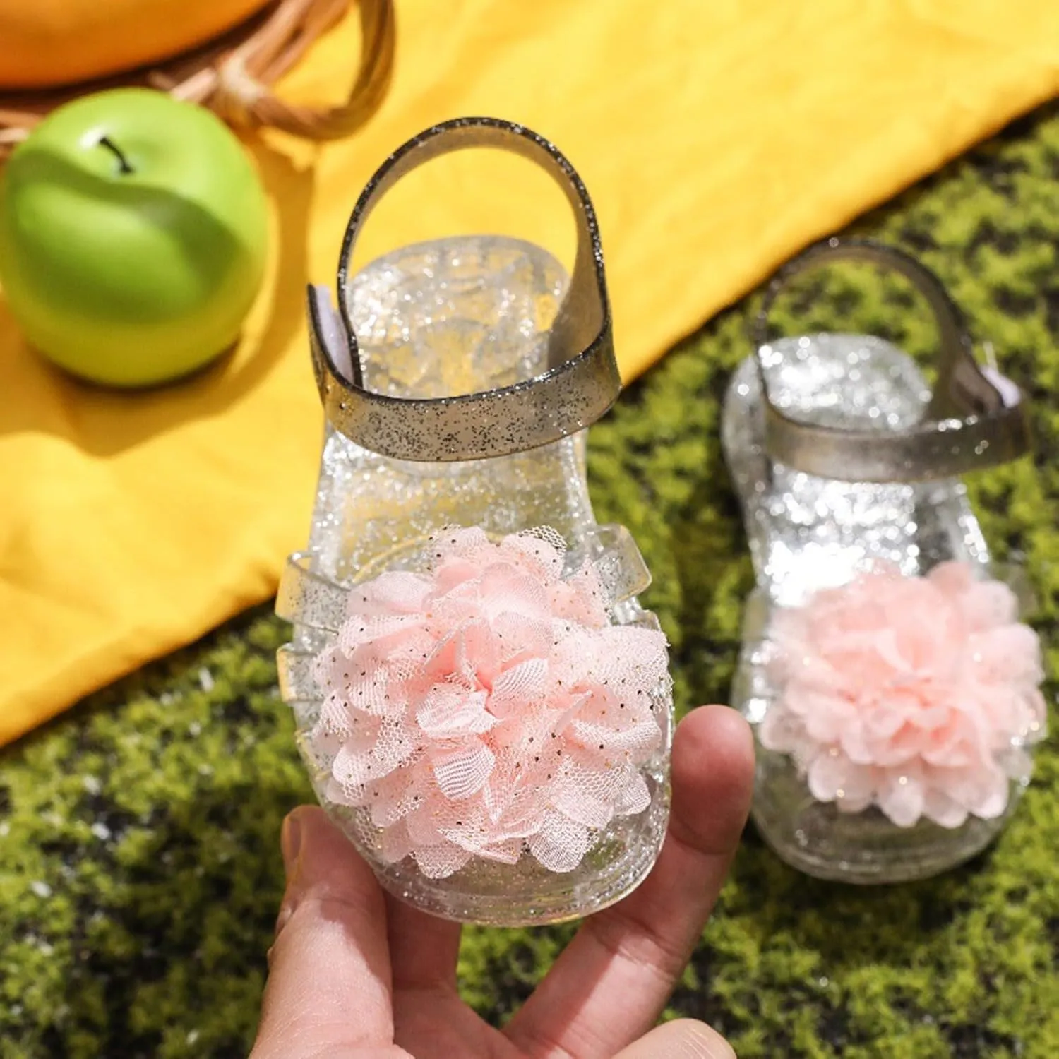 Toddler Girls Jelly Sandals Flower Closed Toe Princess Flat Summer Dress Shoes Fisherman Gladiator Water Beach Flat Sandals