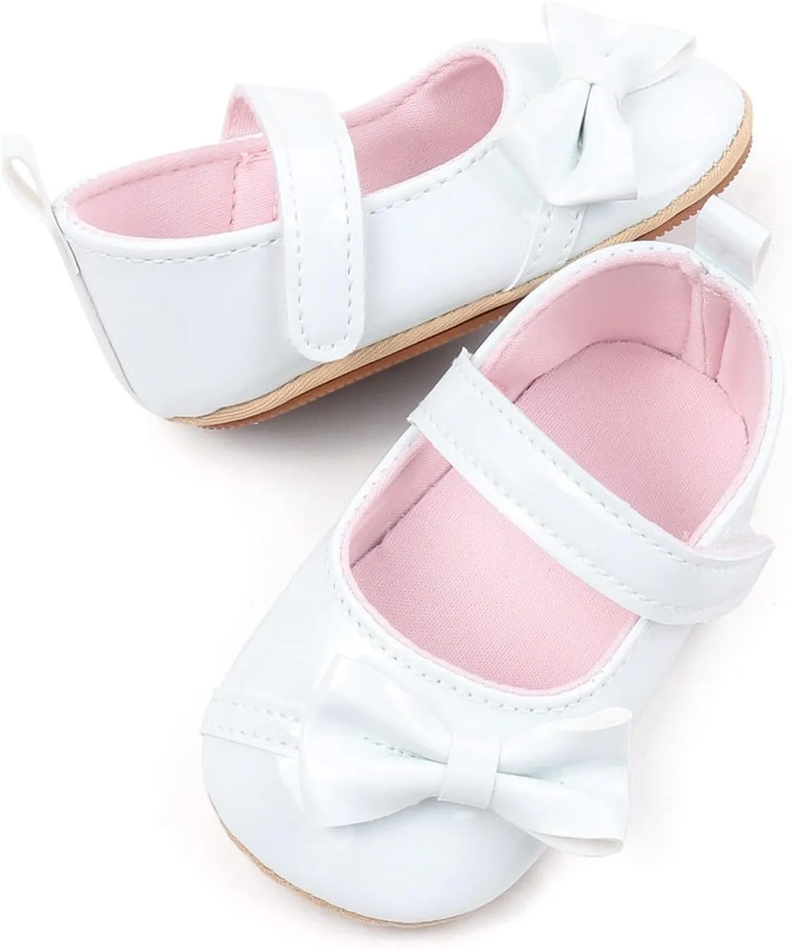 Toddler Girls PU Leather Solid Color Sandals Baby Infant Bow Close Toe Soft Sole Non Slip Flats Summer Casual Shoes