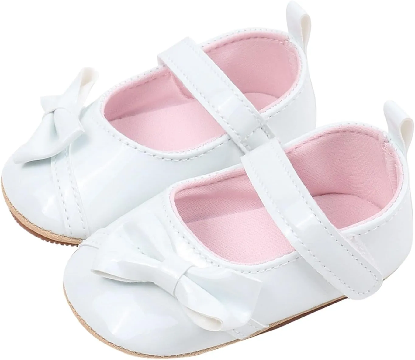 Toddler Girls PU Leather Solid Color Sandals Baby Infant Bow Close Toe Soft Sole Non Slip Flats Summer Casual Shoes