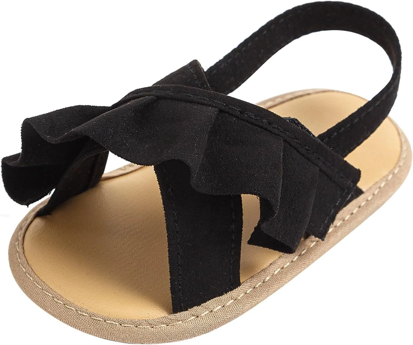 Toddler Girls Ruffle Slippers Sandals Summer Casual Baby Infant Little Girls Solid Color Soft Sole Flatt Princess Shoes