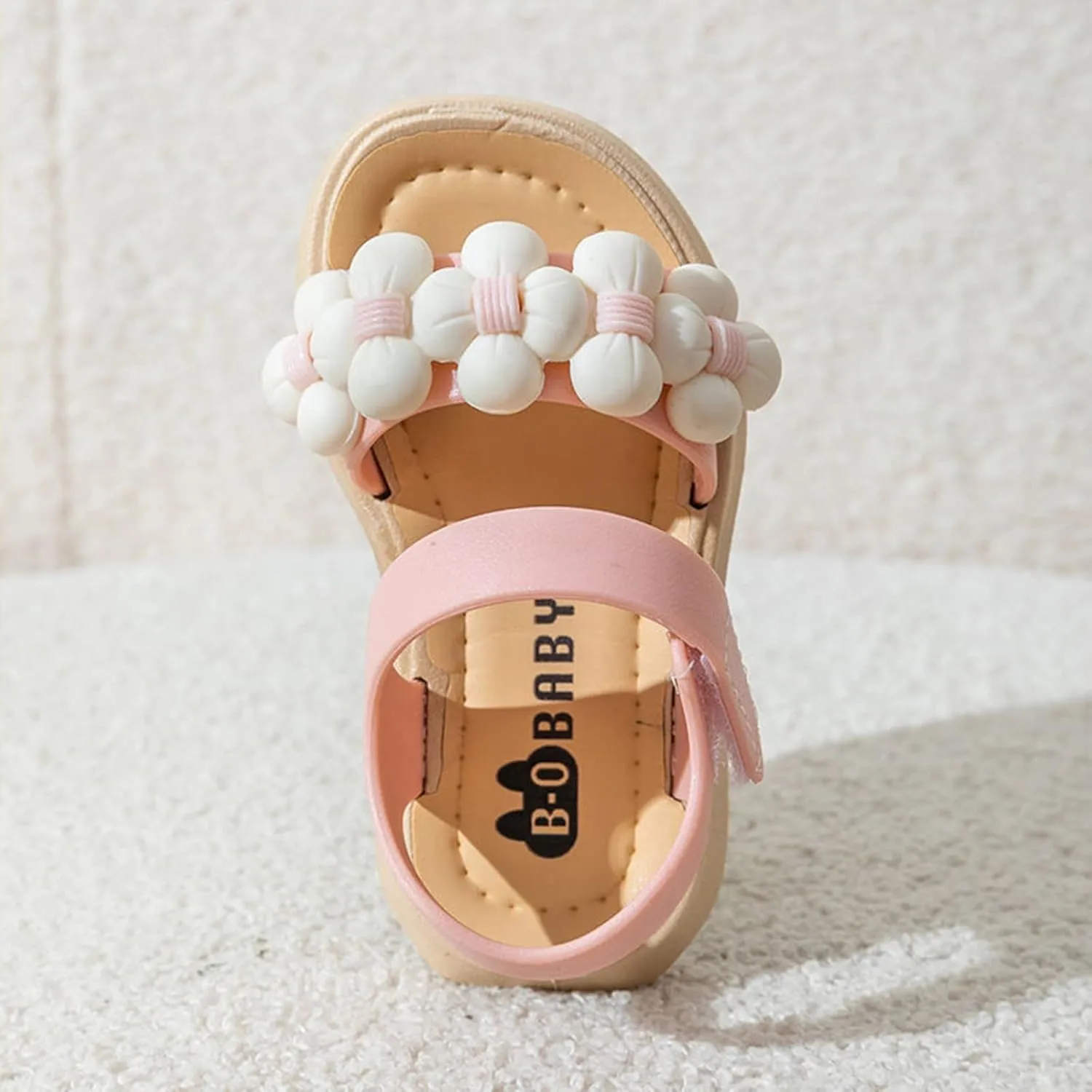 Toddler Girls Thickened Sole Summer Sandals Princess Fashion Soft Sole Open Toe Beach Water Shoes with Flower