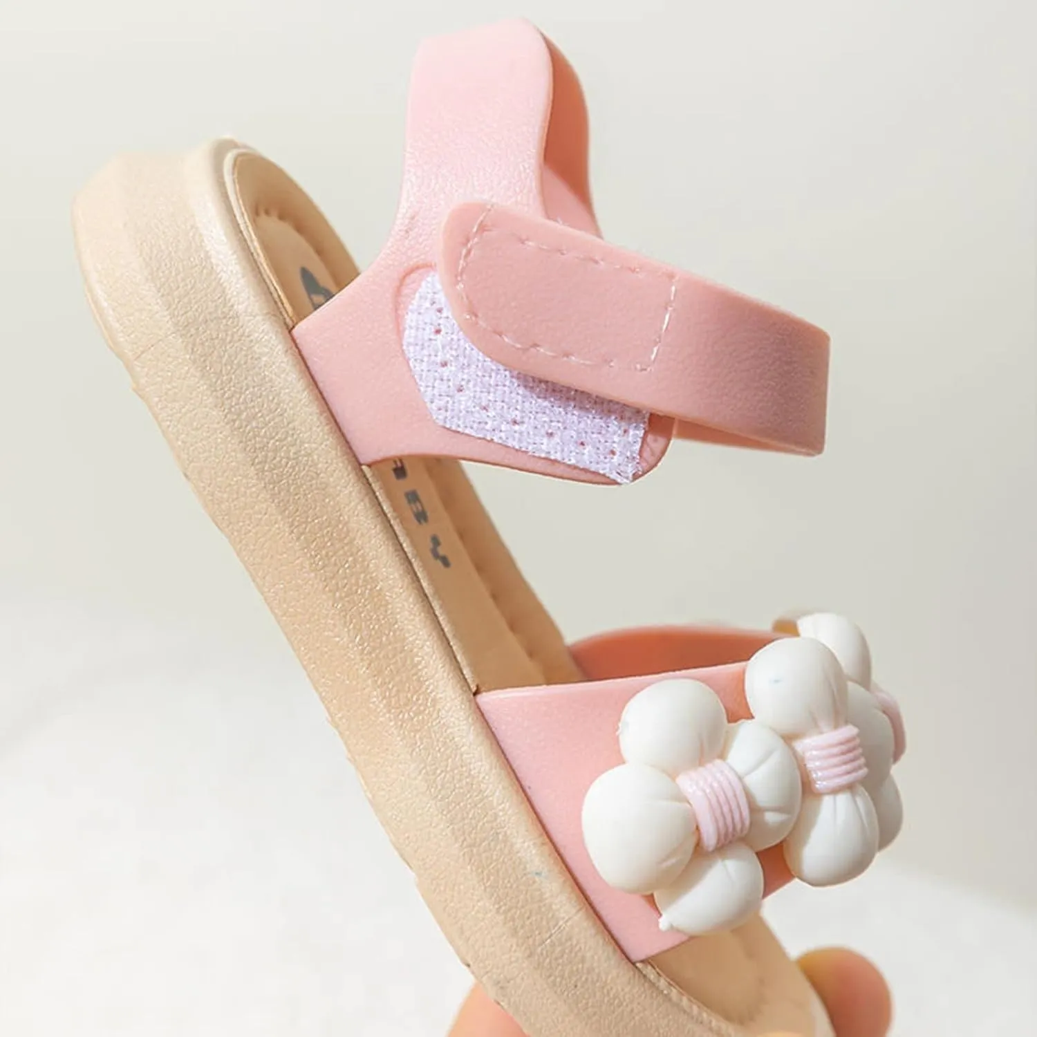 Toddler Girls Thickened Sole Summer Sandals Princess Fashion Soft Sole Open Toe Beach Water Shoes with Flower