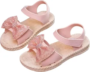 Toddler Kids Infant Girls Soild Bowknot Princress Shoes Soft Sole Non Slip First Walkers Toddler Sandals Size 3
